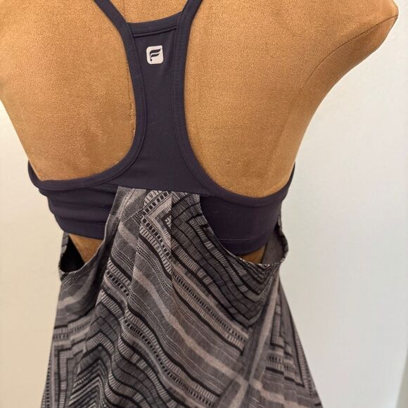 Women’s Fabletics Norwalk Black Grey Sports Top Built in Bra, Active Tank, Sz M​ - Picture 4 of 8